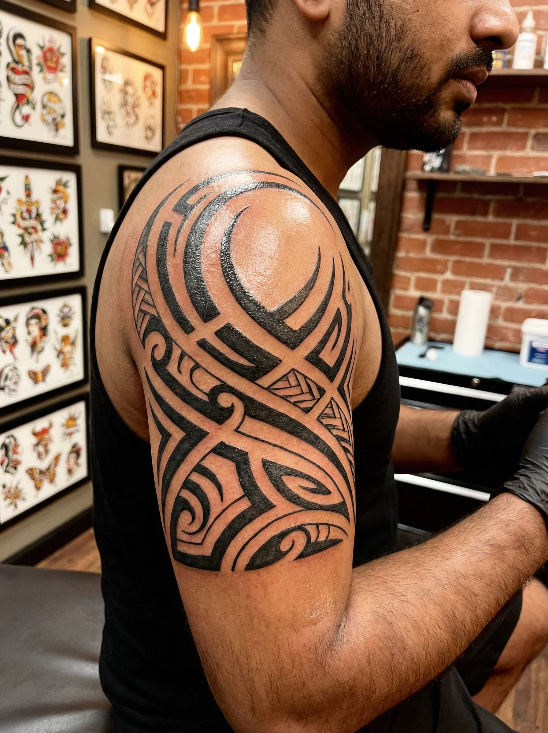 Tribal arm tattoo