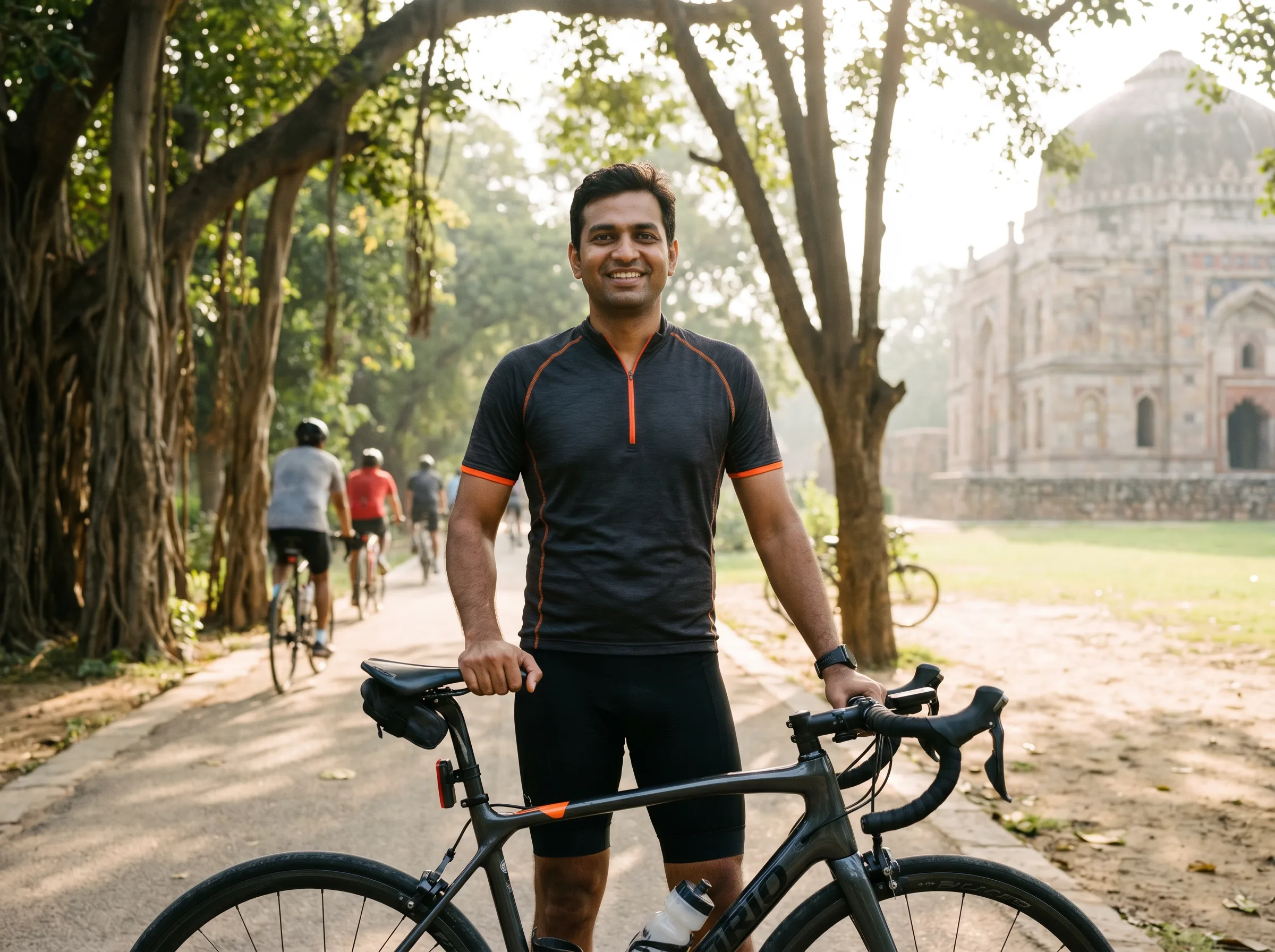 Cyclist riding through a scenic route representing the spirit of ANNA-RADDY Bike Club